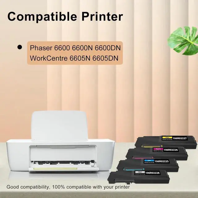 Alt view image 2 of 5 - Ennovor Phaser 6600|WorkCentre 6605 Toner Cartridge, 106R02228 106R02227 106R02226 106R02225 Replacement for Xerox Phaser 6600 6600N 6600DN WorkCentre 6605N 6605DN Printer (4 Pack)