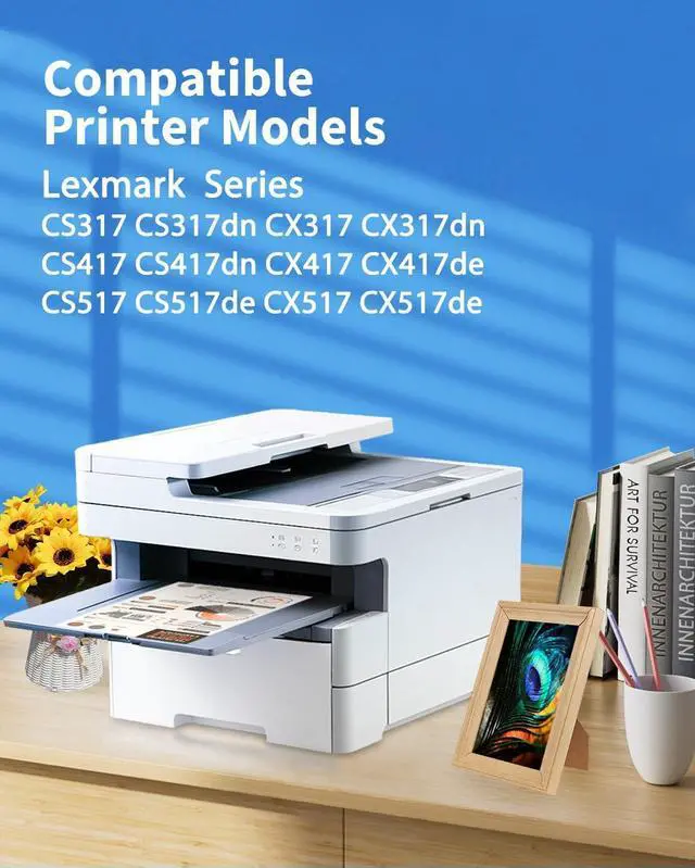 Alt view image 2 of 7 - Ennovor CS317 Toner Cartridges High Yield Replacement for Lexmark CS317 CS317dn CX317 CX317dn CS417 CS417dn CX417 CX417de CS517 CS517de CX517 CX517de 71B10K0 71B10C0 71B10M0 71B10Y0(4-Packs)