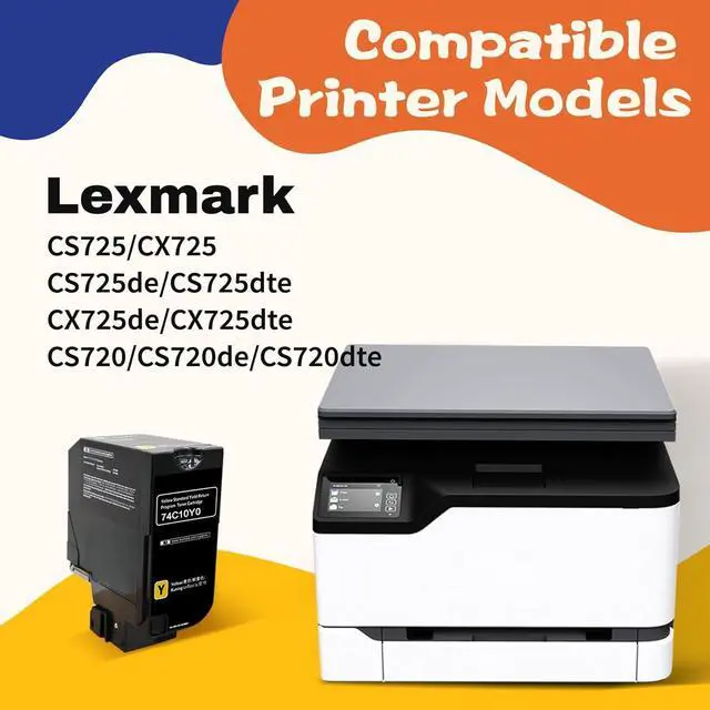 Alt view image 2 of 5 - Ennovor 74C10Y0 Yellow Remanufactured 3000 Pages Toner Cartridge High Yield Replacement for Lexmark 74C10Y0 for CS725 CX725 CS720 CS720de CS720dte CS725de CS725dte CX725de CX725dte Printer(1Pack)