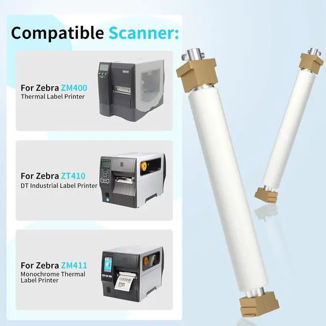 Alt view image 3 of 6 - P1058930-080 Kit Platen Roller Replacement for Ze bra ZT410 ZM400 ZT411 Label Printer Transfer 203dpi 300dpi 600dpi 79815M Platen Rollers Kit (1)
