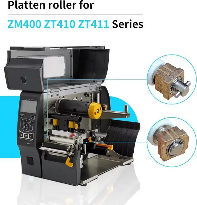 Alt view image 4 of 6 - P1058930-080 Kit Platen Roller Replacement for Ze bra ZT410 ZM400 ZT411 Label Printer Transfer 203dpi 300dpi 600dpi 79815M Platen Rollers Kit (1)