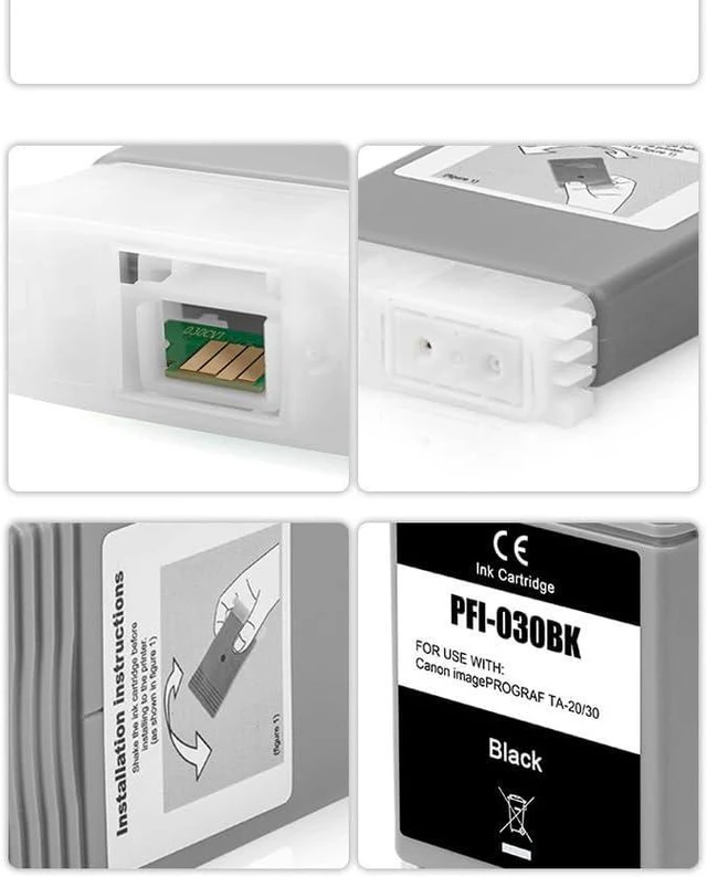 Alt view image 2 of 7 - Compatible Pigment Ink Cartridge Replacement for Canon PFI030 PFI-030 PFI-030MBK PFI-030BK PFI-030C PFI-030M PFI-030Y ImagePrograf TA-20 ImagePrograf TA-30 (5-Pack CMYBKBK)