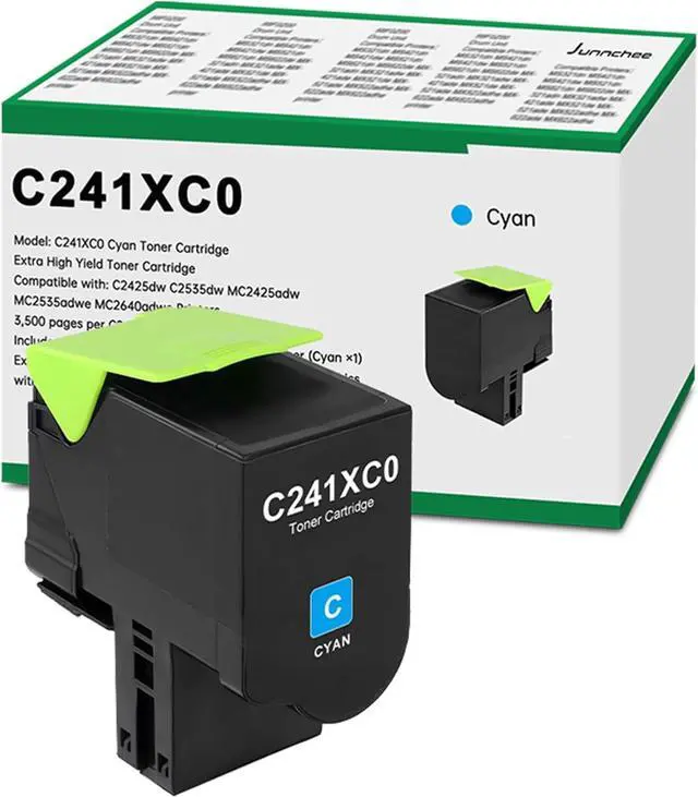 Main image of Ennovor Remanufactured C241XC0 Cyan Extra High Yield Toner Cartridge Replacement for Lexmark C241XC0 for C2425 C2535 MC2425 MC2535 MC2640 Printer Ink (3,500 Pages)