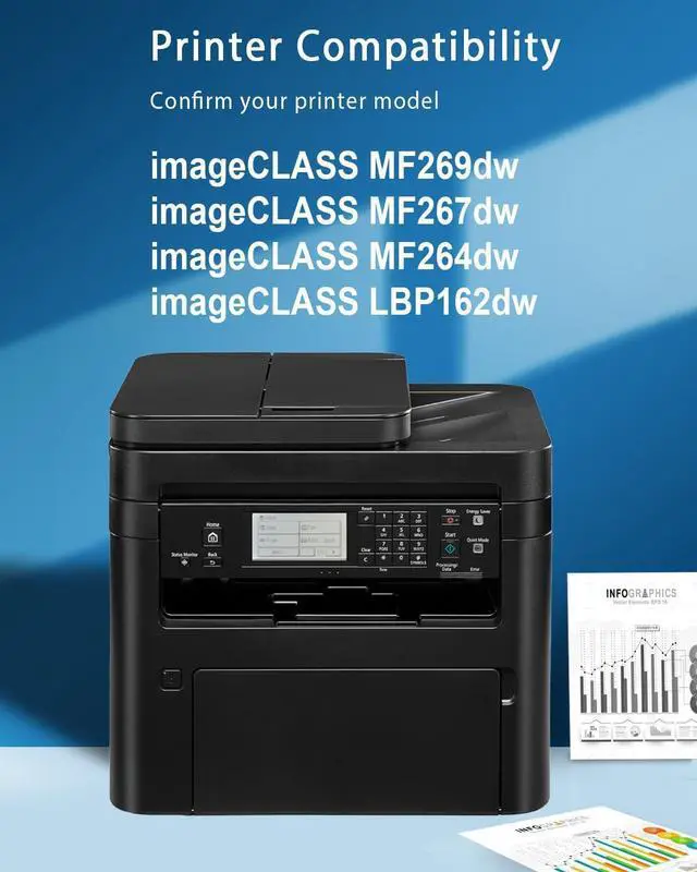 Alt view image 2 of 7 - Ennovor 051 Drum Cartridge 1-Pack Replacement for Canon CRG051 Drum Cartridge Unit for imageCLASS MF269dw MF267dw MF264dw LBP162dw Laser Printer