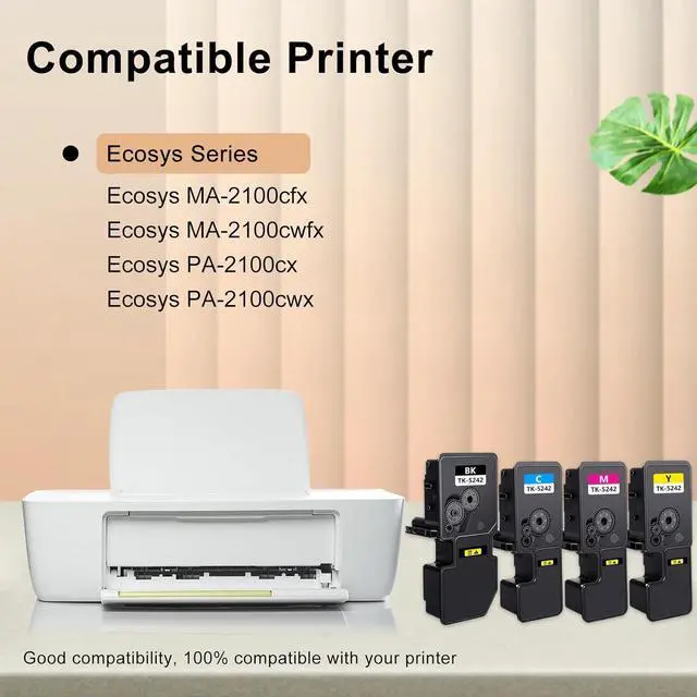 Alt view image 2 of 5 - Ennovor TK5242 TK-5242 Replacement for Kyocera TK5242 TK-5242 Toner Cartridge Set Compatible for Kyocera ECOSYS M5526cdn / M5526cdw / P5026cdn / P5026cdw Laser Printers (4PACK)