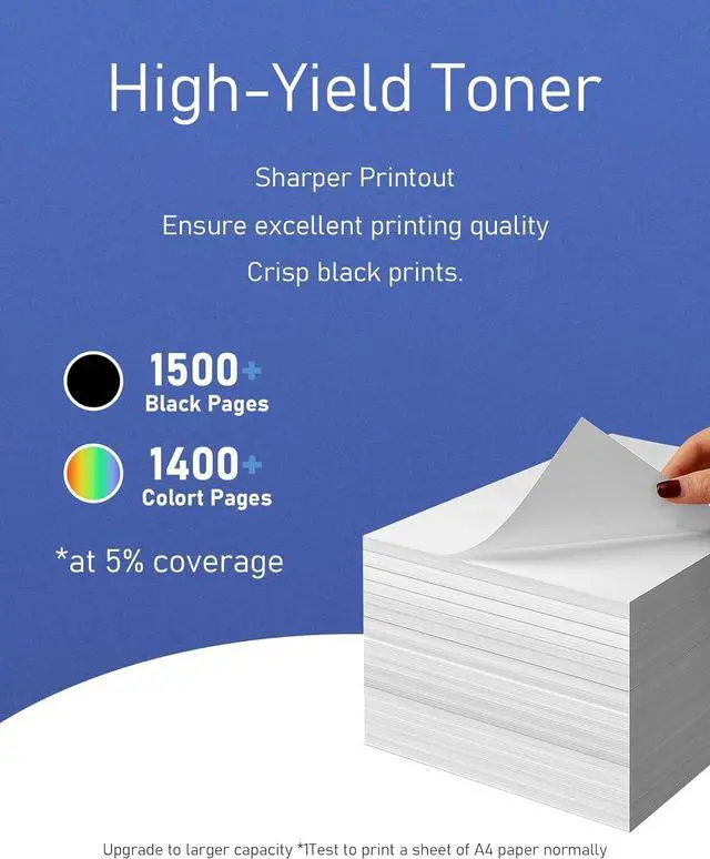 Alt view image 4 of 7 - 202A Toner Cartridges 4 Pack Black Cyan Yellow Magenta M281fdw Toner Replacement for HP 202A 202X CF500A CF501A CF502A CF503A Color Pro M254dw; MFP M281cdw Printer Toner