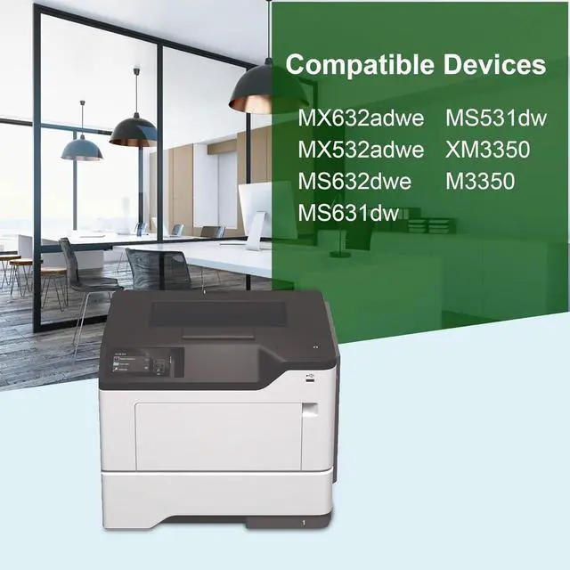 Alt view image 2 of 6 - Ennovor 66S0Z00 Imaging Unit (1-Pack) Replacement for Lexmark 66S0Z00 Black Imaging Unit Work for MX632adwe, MX532adwe, MS632dwe, MS631dw, MS531dw, XM3350, M3350 Printer [75,500 Pages]