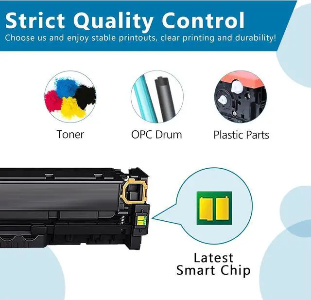 Alt view image 4 of 7 - 304A Toner Cartridges 4 Pack Black Cyan Magenta Yellow | Replacement for HP 304A CP2025 Toner Works with Color Laserjet CP2025n CP2025dn CP2025x Color MFP CM2320nf CM2320fxi CM2320n Printer Ink