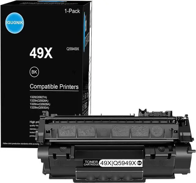 Main image of 1 Pack 49X Black Toner Cartridge (with Chip) | Replacement for HP 49X Work with 1320(Q5927A) 1320n(Q5928A) 1320nw(Q5929A) 1320tn(Q5930A) Printer | Q5949X