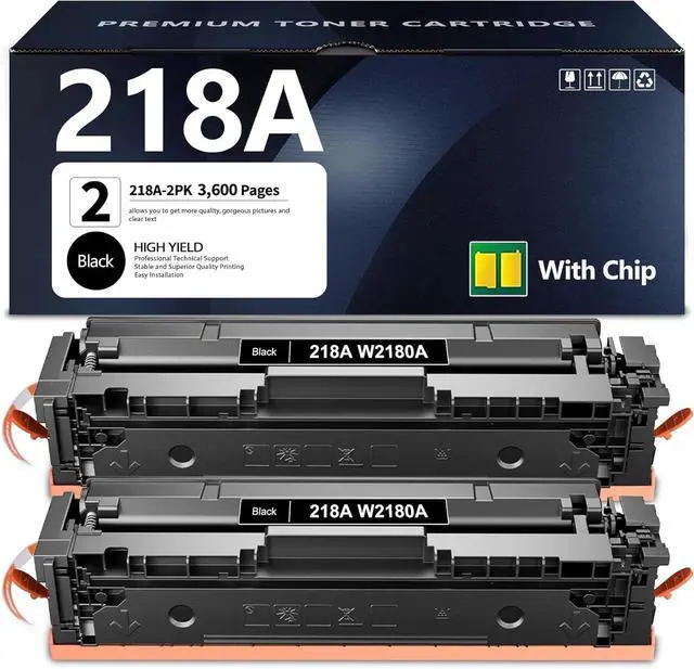 Main image of Ennovor 218A Toner Cartridges Black (with CHIP) 2 Pack Replacement for HP 218A Toner W2180A Color Pro 3201dw MFP 3301cdw 3301fdw 3301sdw Printer