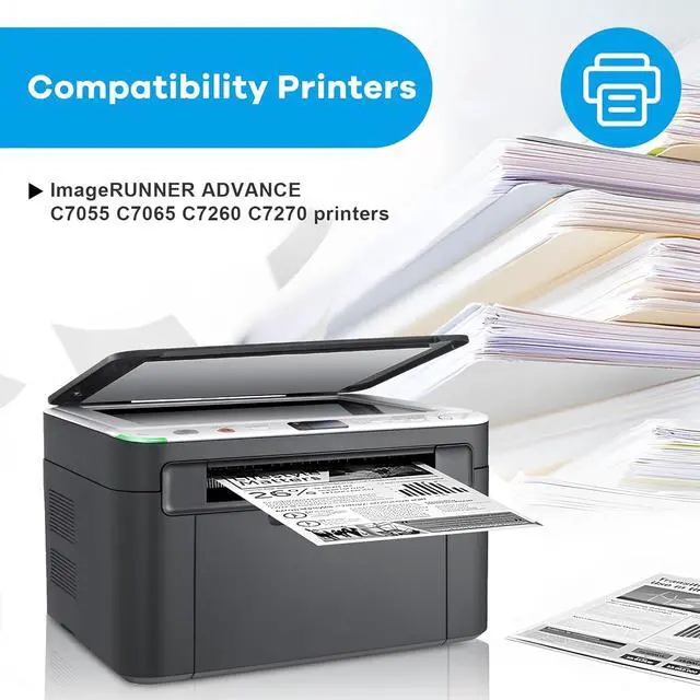 Alt view image 2 of 6 - GPR-33 Black Cyan Magenta Yellow Toner Cartridges Replacement for Canon GPR33 2792B003AA 2796B003AA 2800B003AA 2804B003AA ImageRunner Advance C7055 C7065 C7260 C7270 Printer, 4-Pack
