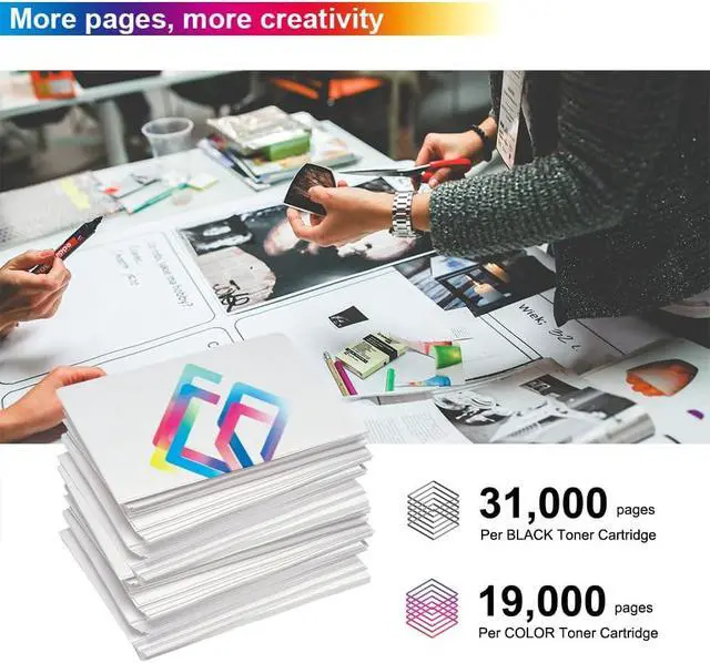 Alt view image 3 of 6 - IM C3000 C3500 Toner Cartridge 842251 842254 842253 842252 Replacement for Ricoh Savin Lanier IMC3500 IMC3000 Printer Ink (Black Magenta Cyan Yellow, 4-Pack)