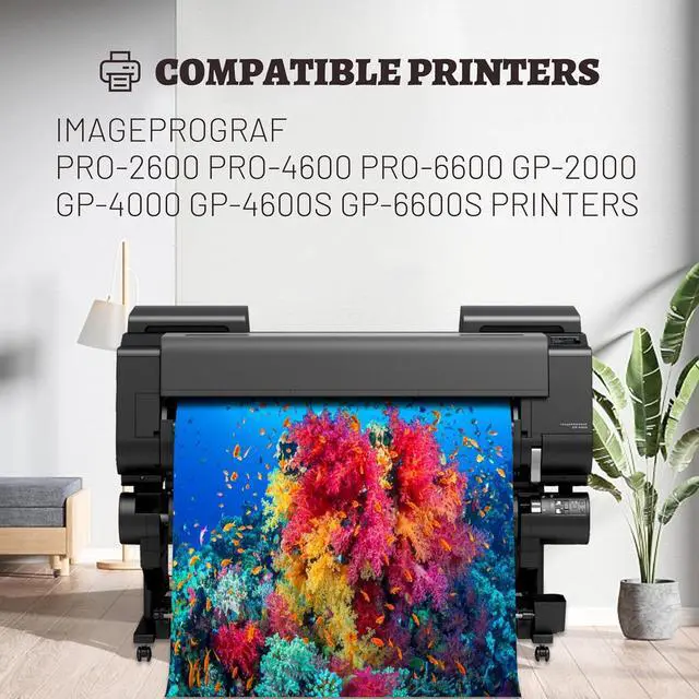 Alt view image 2 of 6 - Ennovor Aomya PFI-2700 Ink Cartridge Pigment Ink Tank Compatible Canon PFI2700 MBK Ink Tank for PRO-2600 PRO-4600 PRO-6600 GP-2000 GP-4000 GP-4600S GP-6600s Printers(700ML Matte Black)