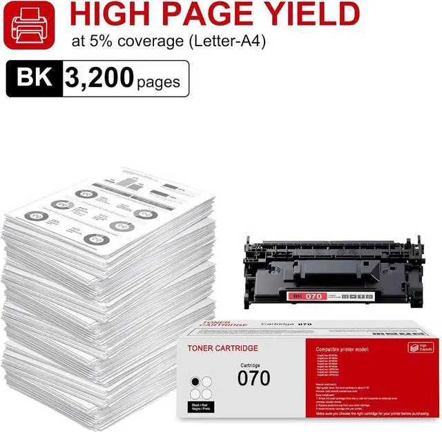 Alt view image 3 of 6 - 1 Pack 070 5639C001 Black Toner Cartridge 070 5639C001 Compatible 5639C001 Replacement for Canon imageClass MF467dw MF465dw MF463dw MF462dw MF461dw LBP247dw LBP246dw LBP244dw Printer