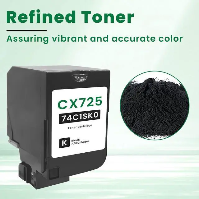 Alt view image 4 of 7 - CX725 74C1SK0 Black High Yield Toner Cartridges Replacement for Lexmark 74C1SK0 CS720de CX725de CX725dhe CS720dte CX725dth CS725de Printers (1 Pack)