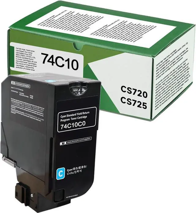 Main image of Ennovor 74C10C0 Cyan Remanufactured 3000 Pages Toner Cartridge High Yield Replacement for Lexmark 74C10C0 for CS725 CX725 CS720 CS720de CS720dte CS725de CS725dte CX725de CX725dte Printer(1Pack)