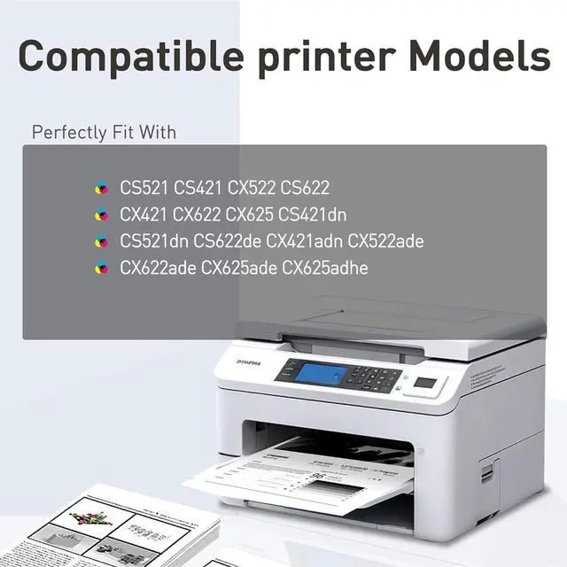 Alt view image 2 of 5 - Ennovor Compatible Toner Cartridge for Lexmark 78C1XK0 78C1XC0 78C1XM0 78C1XY0 78C10 High Yield Toner Cartridge for CS421 CS421dn CS521dn CS622 CS622de CX421 CX522 CX522ade CX622 CX622ade CX625ade