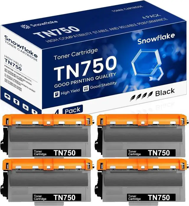 Main image of TN750 TN720 Toner Compatible TN-750 High Yield Black Toner Cartridge Replacement for Brother TN-750 TN-720 MFC-8810DW MFC-8710DW HL-5450DN MFC-8950DW Printer Toner (4 Pack)