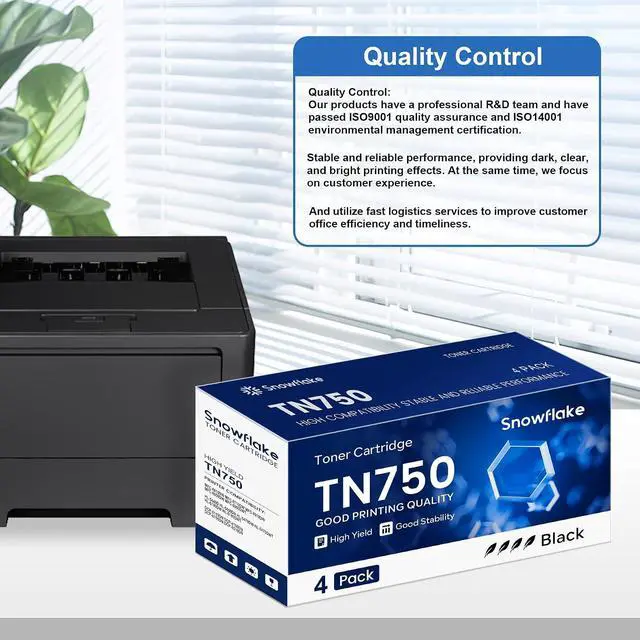 Alt view image 6 of 6 - TN750 TN720 Toner Compatible TN-750 High Yield Black Toner Cartridge Replacement for Brother TN-750 TN-720 MFC-8810DW MFC-8710DW HL-5450DN MFC-8950DW Printer Toner (4 Pack)