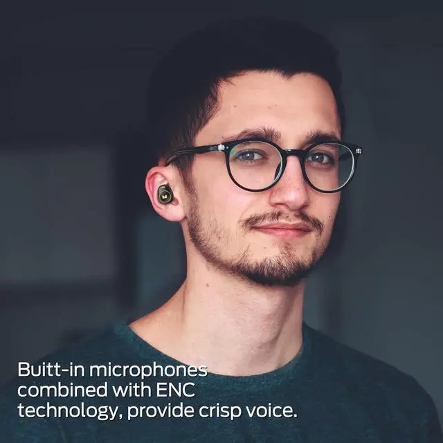 Alt view image 7 of 7 - Wireless Earbuds Achieve 300 AirLinks Headphones Touch Control with Bluetooth 5.3 in-Ear Stereo Headphones USB-C Quick Charge Bluetooth Earbuds