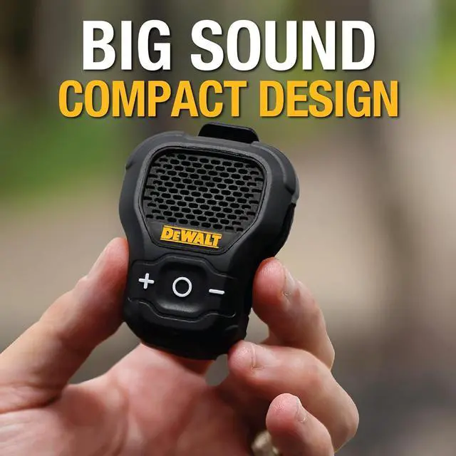 Alt view image 5 of 7 - DEWALT Limited Edition Jobsite Audio Bundle  2-in-1 Neckband Headphones & Clip-On Wearable Bluetooth Speaker (Black - Limited Edition)