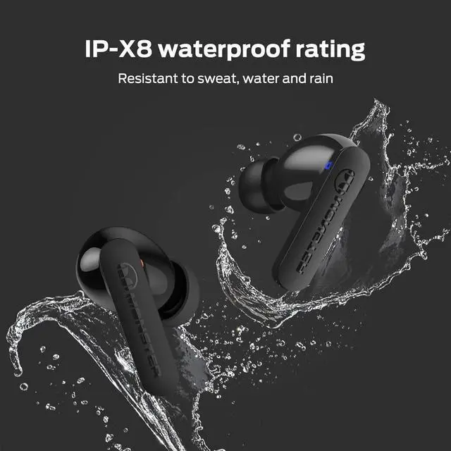 Alt view image 4 of 7 - Monster N-Lite Clear Talk Wireless Earbuds Bluetooth 5.3 Headphones, IPX8 Waterproof in-Ear Stereo Earphones 60H Playtime, with Fast Charging for Sport, Bright Silver, MH22107