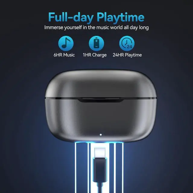 Alt view image 5 of 7 - Monster N-Lite Clear Talk Wireless Earbuds Bluetooth 5.3 Headphones, IPX8 Waterproof in-Ear Stereo Earphones 60H Playtime, with Fast Charging for Sport, Bright Silver, MH22107
