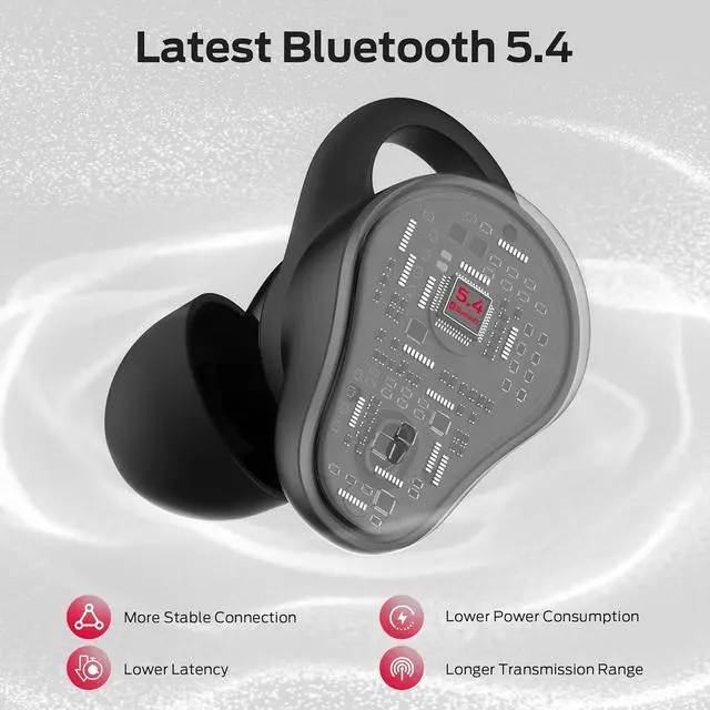 Alt view image 5 of 7 - Monster N-Lite 210 Wireless Earbuds, Bluetooth 5.4 in-Ear Stereo Headphones, Built-in Mic for Crystal Clear Call, 32H Playtime, Type-C Charging, Waterproof in-Ear Ear Buds Earphones for Sports, Black