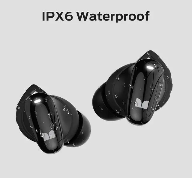 Alt view image 6 of 7 - Monster N-Lite 206 Bluetooth Wireless Earbuds in Ear Headphones, Bluetooth 5.4 Ear Buds Built-in Mic, Comfortable Fit, Touch Control, Type-C Fast Charging, IPX6 Waterproof, 25H Playtime, Black