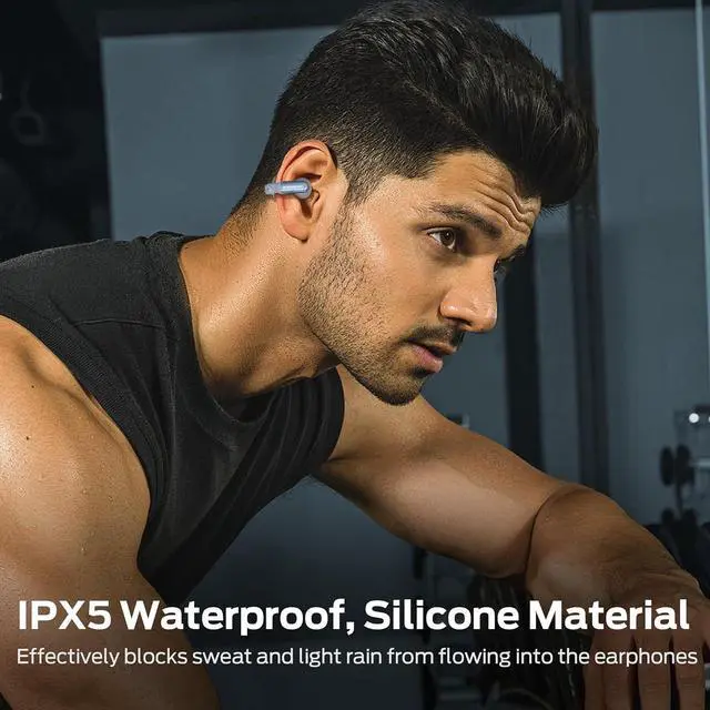 Alt view image 6 of 7 - Monster Open AC601 Wireless Earbuds, Comfort Clip-On Bluetooth Earphones, Bluetooth 5.4 Earbuds with Environmental Noise Cancellation, IPX5 Waterproof & Touch Control Wireless Headphones(Blue)