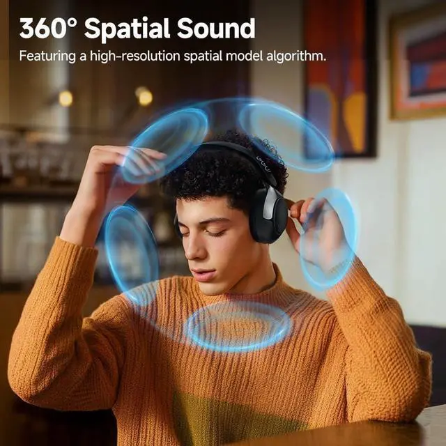 Alt view image 6 of 7 - QCY H3 PRO Adaptive ANC Wireless Headphones Over Ear, 50dB Active Noise Cancellation with Multiple Modes, LDAC Hi-Res Wireless Audio, 55H Playtime, Custom EQ via App, Bluetooth 5.4