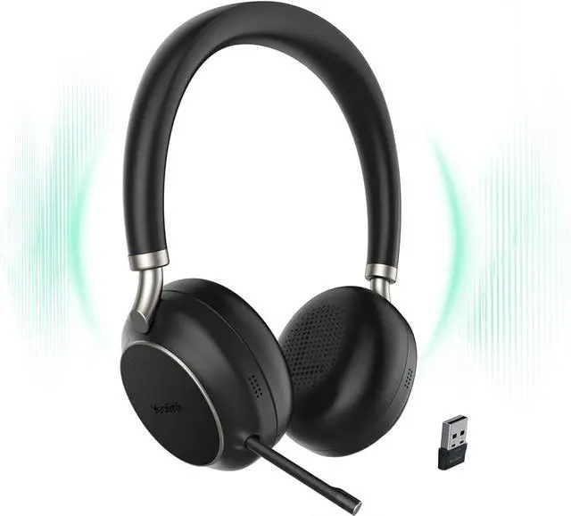 Main image of Yealink BH76 (2022 Old Edition) Wireless Headset Active Noise Cancelling (ANC) Bluetooth Headphone with Retractable Mic-Boom, Teams Certified On-Ear Headphone, up to 35h Talking Time, USB-A Dongle