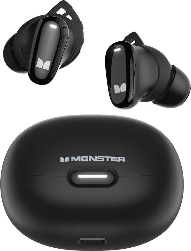 Main image of Monster N-Lite 206 Bluetooth Wireless Earbuds in Ear Headphones, Bluetooth 5.4 Ear Buds Built-in Mic, Comfortable Fit, Touch Control, Type-C Fast Charging, IPX6 Waterproof, 25H Playtime, Black