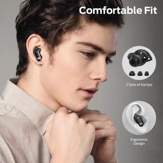 Alt view image 7 of 7 - Monster N-Lite 206 Bluetooth Wireless Earbuds in Ear Headphones, Bluetooth 5.4 Ear Buds Built-in Mic, Comfortable Fit, Touch Control, Type-C Fast Charging, IPX6 Waterproof, 25H Playtime, Black