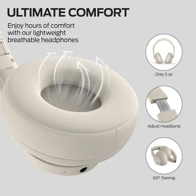 Alt view image 3 of 7 - Monster Mission 100 Bluetooth Headphones, On Ear Headphones with Immersive Bass, Crystal Clear Call, 40H Playtime, Bluetooth 5.4, Comfortable Fit Wireless Headset for Travel Work