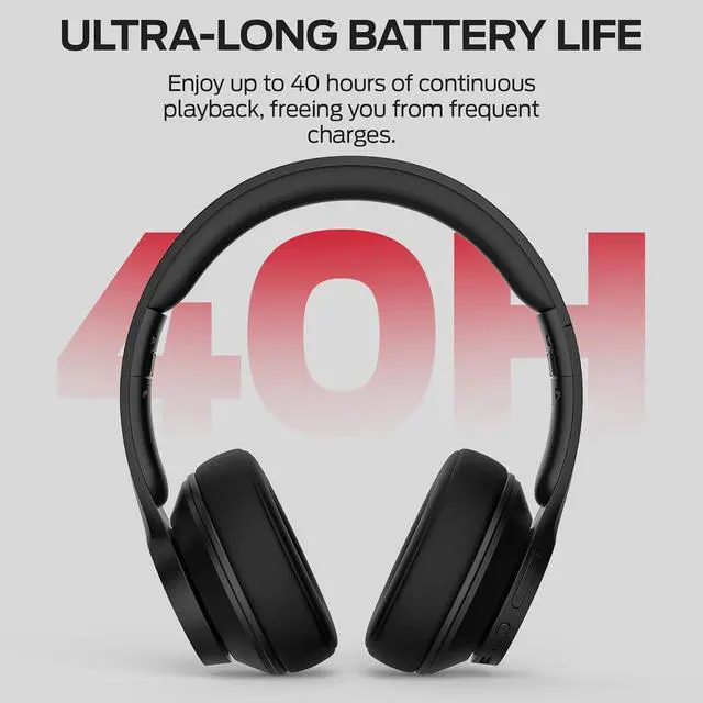 Alt view image 4 of 7 - Monster Mission 100 Bluetooth Headphones, On Ear Headphones with Immersive Bass, Crystal Clear Call, 40H Playtime, Bluetooth 5.4, Comfortable Fit Wireless Headset for Travel Work