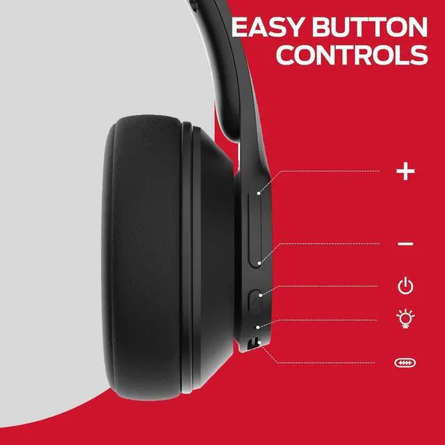 Alt view image 6 of 7 - Monster Mission 100 Bluetooth Headphones, On Ear Headphones with Immersive Bass, Crystal Clear Call, 40H Playtime, Bluetooth 5.4, Comfortable Fit Wireless Headset for Travel Work