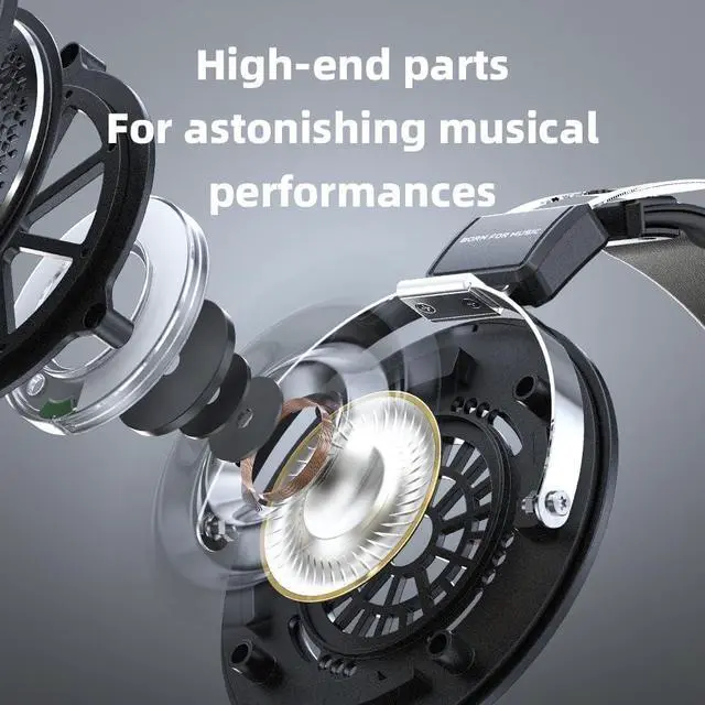 Alt view image 5 of 7 - FiiO JadeAudio JT1 Professional Studio Headphones for Recording Gaming Headset with Microphone, 50mm Diaphragms, Hi-Res Music Studio Headset