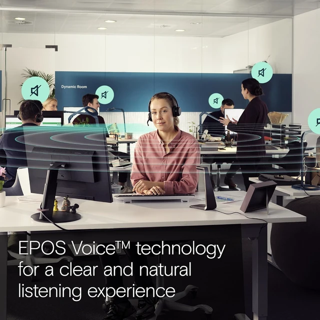 Alt view image 7 of 7 - Impact 1061T ANC - Premium Open Office Headset with Hybrid Adaptive ANC, AI Microphone Technology, and Multipoint Connectivity