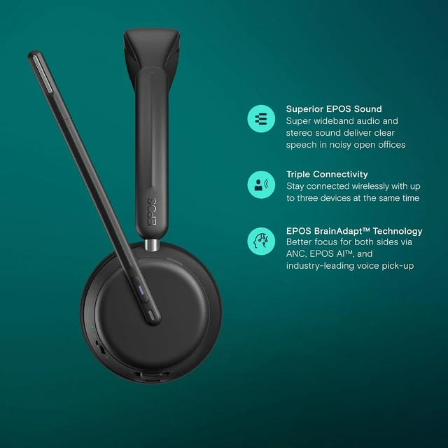 Alt view image 3 of 7 - Impact 1061T - Enhanced Open Office Headset with Hybrid ANC, AI Microphone, and Multipoint Connectivity