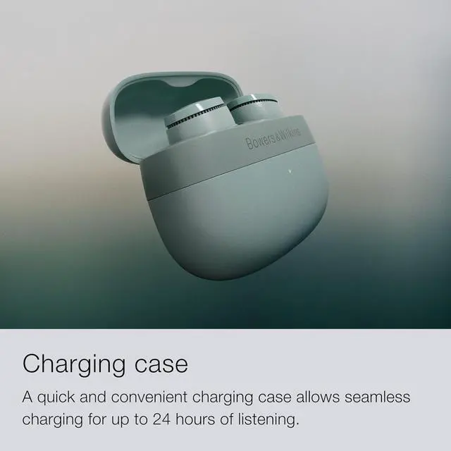 Alt view image 6 of 7 - Bowers & Wilkins Pi6 Wireless Earbuds (Storm Grey), in-Ear Bluetooth Earphones with aptX Adaptive & 12mm Drivers, Bespoke Active Noise Cancelling Earbuds, 3 Built-in Mics, 15-Min Quick Charging