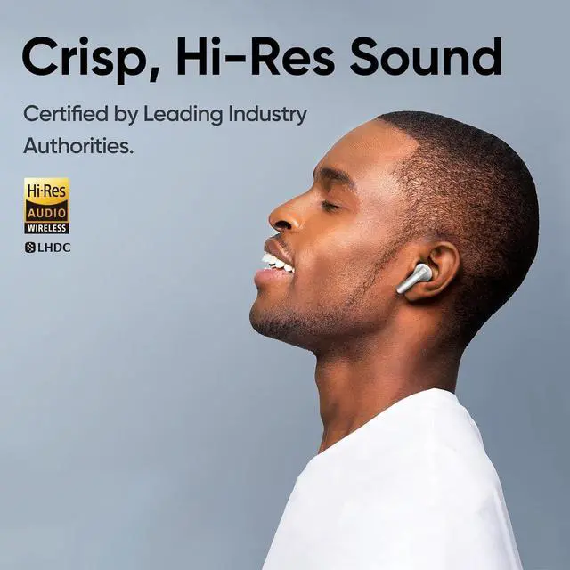 Alt view image 2 of 7 - realme Air 6 True Wireless Earbuds, 50dB Active Noise Reduction, Hi-Res Sound, LHDC, 12.4mm Dynamic Bass Driver, 6 Mics Clear Call, 40H Battery, Bluetooth 5.3, IP55 Water Resistance, Flame Silver