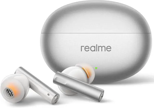 Main image of realme Air 6 True Wireless Earbuds, 50dB Active Noise Reduction, Hi-Res Sound, LHDC, 12.4mm Dynamic Bass Driver, 6 Mics Clear Call, 40H Battery, Bluetooth 5.3, IP55 Water Resistance, Flame Silver