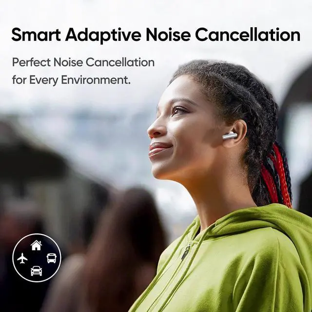 Alt view image 4 of 7 - realme Air 6 True Wireless Earbuds, 50dB Active Noise Reduction, Hi-Res Sound, LHDC, 12.4mm Dynamic Bass Driver, 6 Mics Clear Call, 40H Battery, Bluetooth 5.3, IP55 Water Resistance, Flame Silver