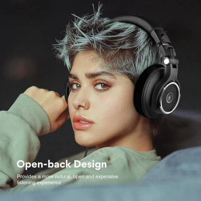 Alt view image 4 of 7 - OneOdio Monitor 80 Open Back Headphones- Studio Headphones for Mixing Mastering Editing, Wired Over Ear Headphones for Professional Studio Applications, 250 Ohm, Velour Earmuffs, Sound Isolation