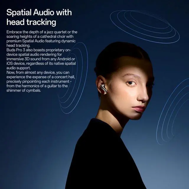 Alt view image 4 of 7 - OnePlus Buds Pro 3, Wireless Bluetooth Earbuds, Noise Canceling Earbuds, Deep Bass, Immersive Sound, Up to 44 Hour Playtime with Charging case, Midnight Opus