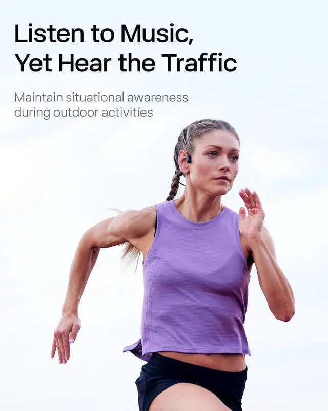 Alt view image 4 of 7 - SHOKZ OpenRun Pro - Open-Ear Bluetooth Bone Conduction Sport Headphones, Sweat Resistant Wireless Earphones for Workouts and Running with Premium Deep Base - Built-in Mic, with Hair Band, Black
