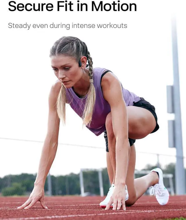 Alt view image 6 of 7 - SHOKZ OpenRun Pro - Open-Ear Bluetooth Bone Conduction Sport Headphones, Sweat Resistant Wireless Earphones for Workouts and Running with Premium Deep Base - Built-in Mic, with Hair Band, Black