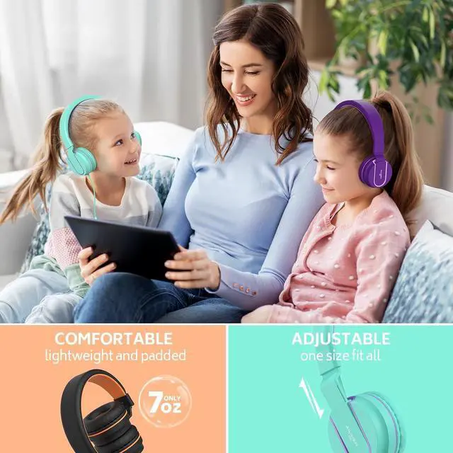 Alt view image 3 of 7 - AILIHEN Kids Headphones Bulk 10-Pack for K-12 School Classroom, On-Ear Wired Headset with Microphone for Students Children with 93dB Volume Limited, 3.5mm Jack for Chromebooks Tablets Laptop Computer