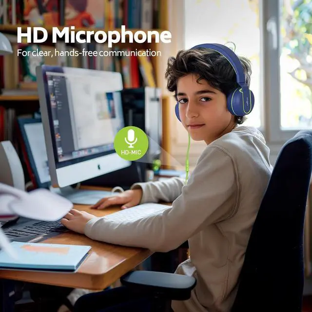 Alt view image 7 of 7 - AILIHEN Kids Headphones Bulk 10-Pack for K-12 School Classroom, On-Ear Wired Headset with Microphone for Students Children with 93dB Volume Limited, 3.5mm Jack for Chromebooks Tablets Laptop Computer